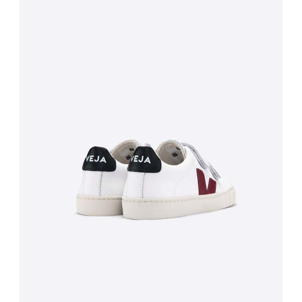 Veja ESPLAR LEATHER Tenisky Detske White/Black/Red | SK 819MQZ